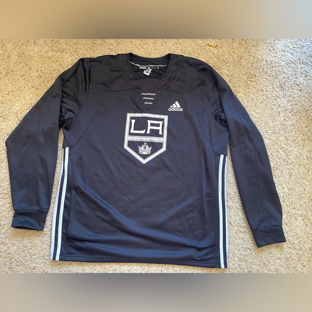New NHL Adidas Los Angeles Kings Hockey Crew Sweater Size XL Black